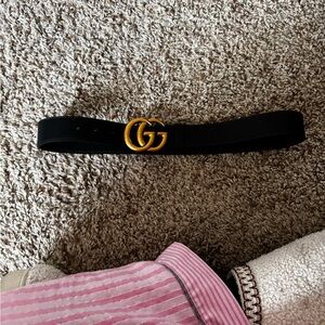 Gucci Black Belt with Gold Buckle